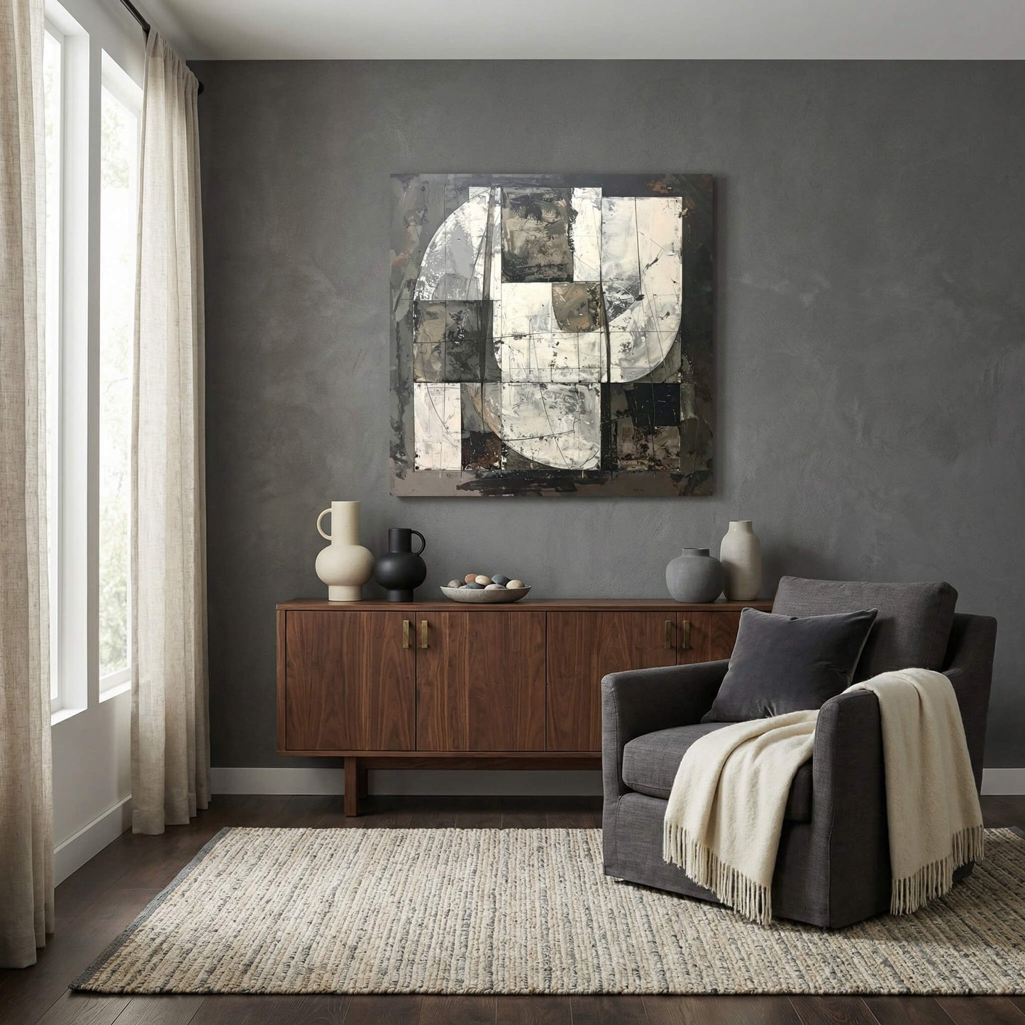 'The Structured Divide' Canvas Print, 82 × 82cm