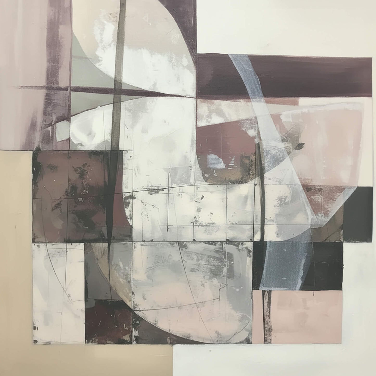 'Blush Geometry' Canvas Print, 82 × 82cm