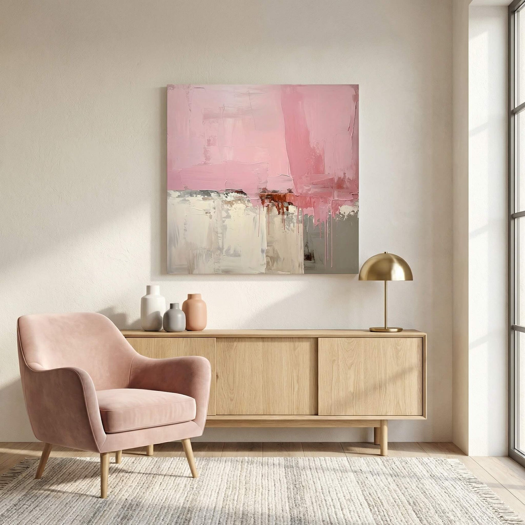 'Blush Horizon' Canvas Print, 82 × 82cm