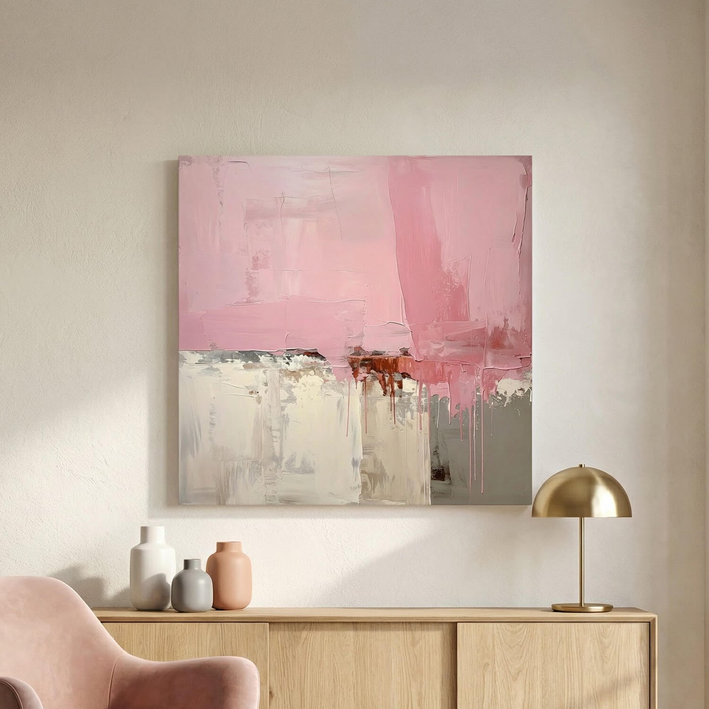 'Blush Horizon' Canvas Print, 82 × 82cm