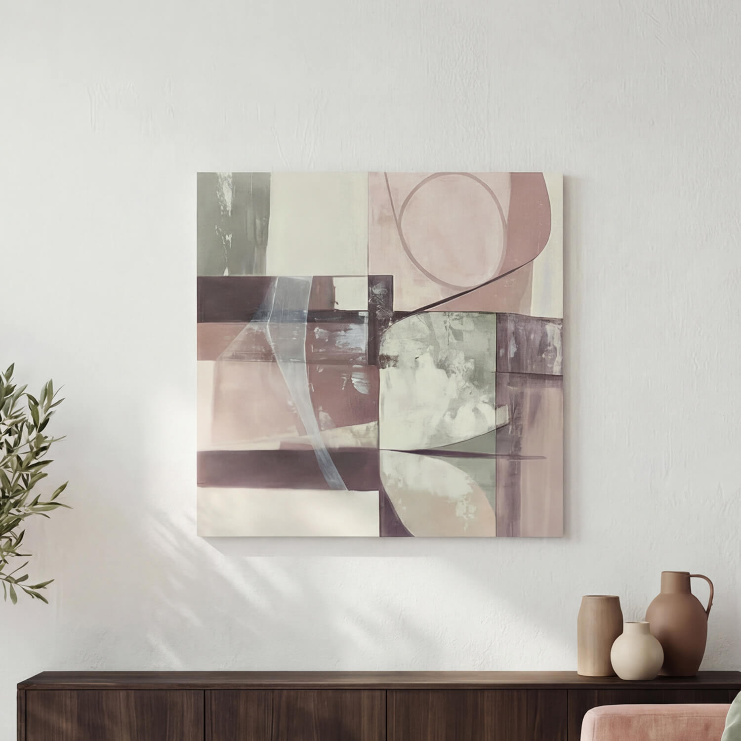 'Blush Alignment' Canvas Print, 82 × 82cm
