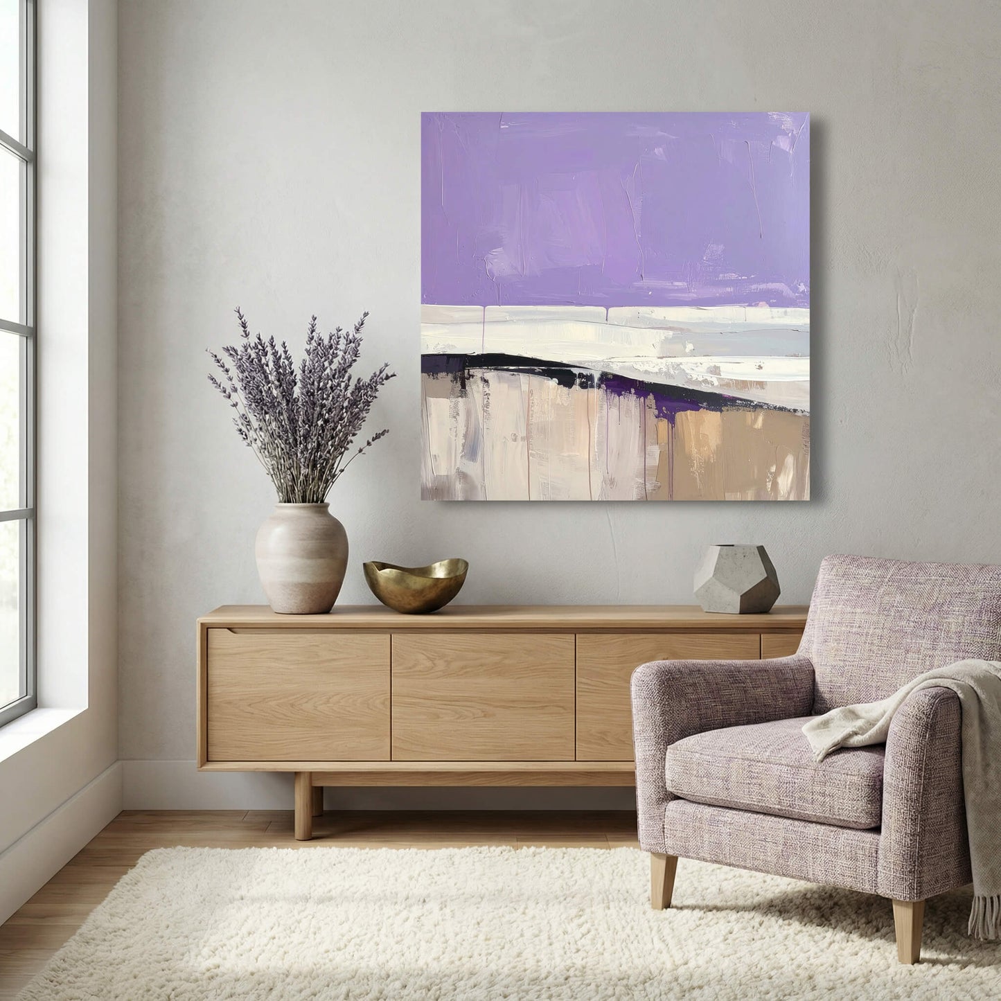 'Lilac Serenity' Canvas Print, 82 × 82cm