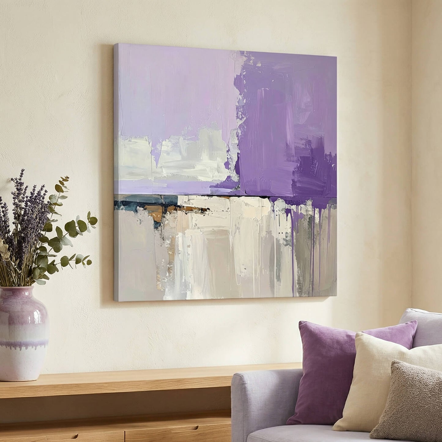 'Lavender Shift' Canvas Print, 82 × 82cm