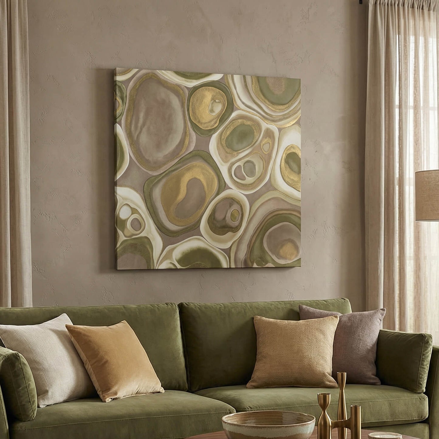 'Botanical Stone' Canvas Print, 82 × 82cm