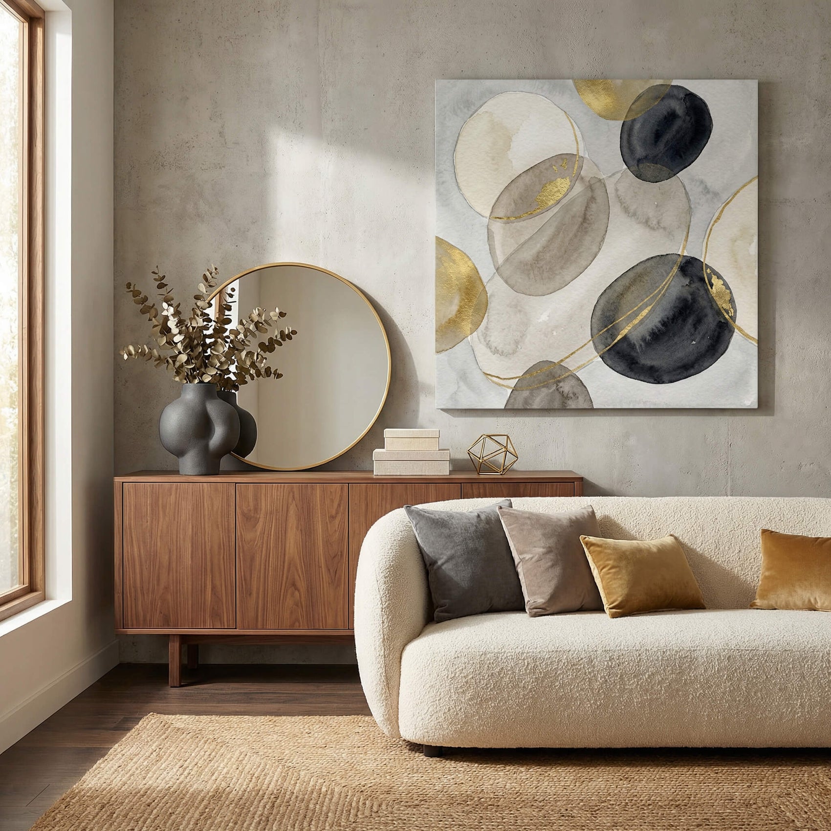 'Golden Orbit' Canvas Print, 82 × 82cm