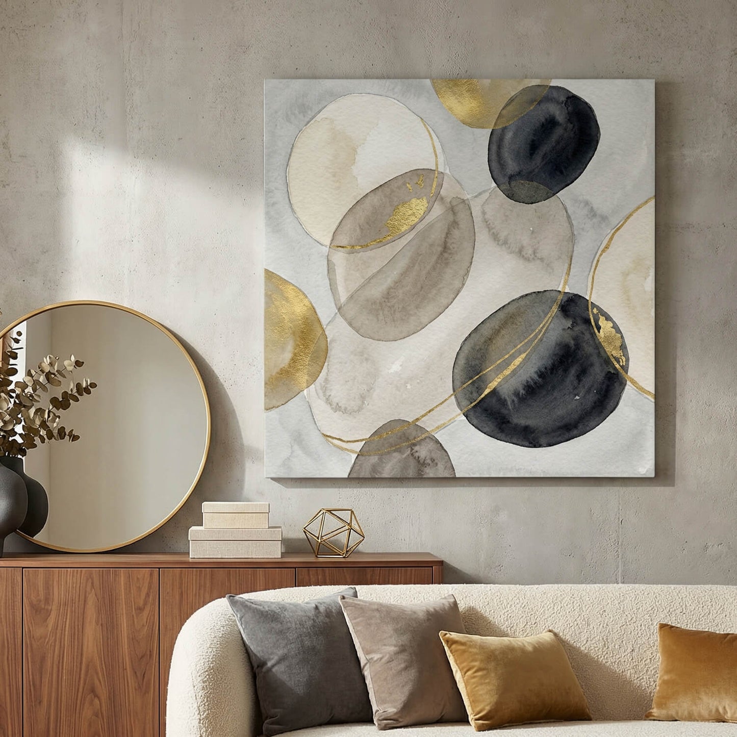 'Golden Orbit' Canvas Print, 82 × 82cm