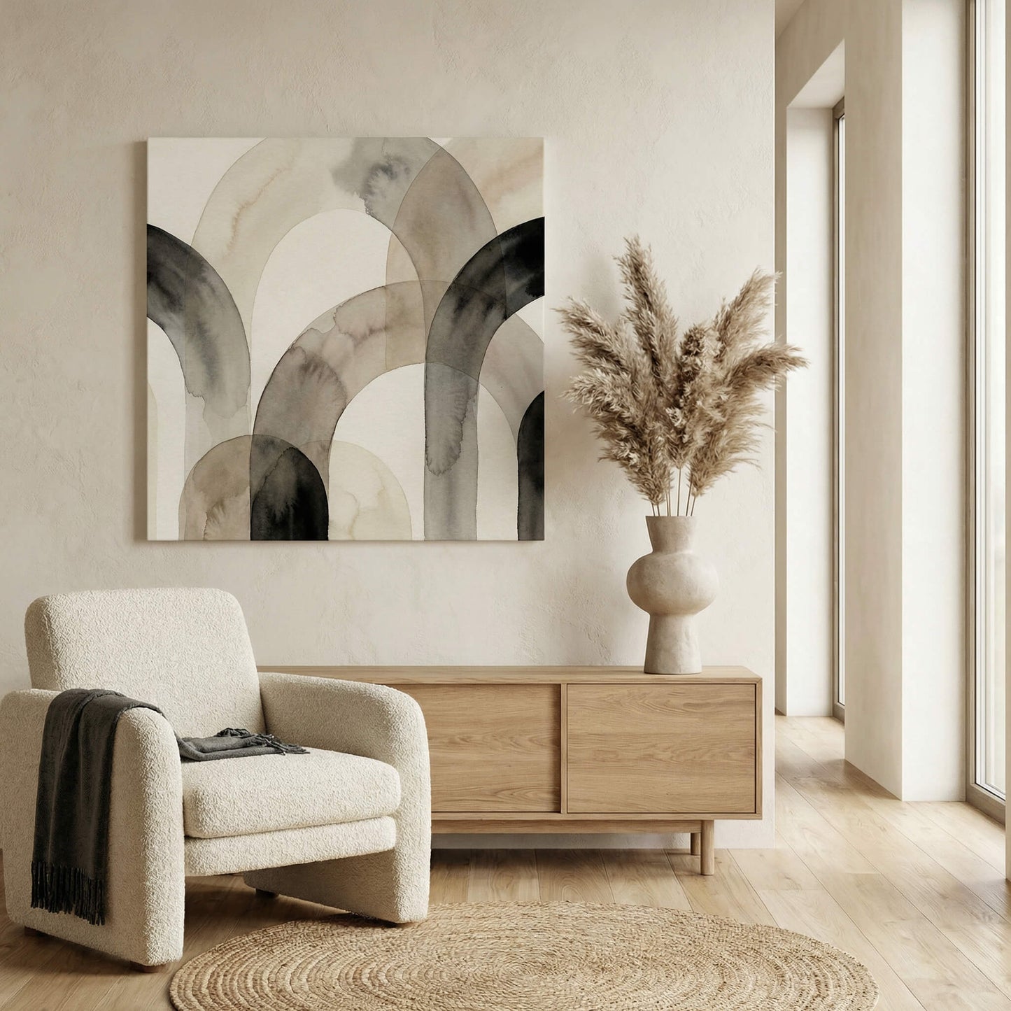 'Balanced Arcs' Canvas Print, 82 × 82cm
