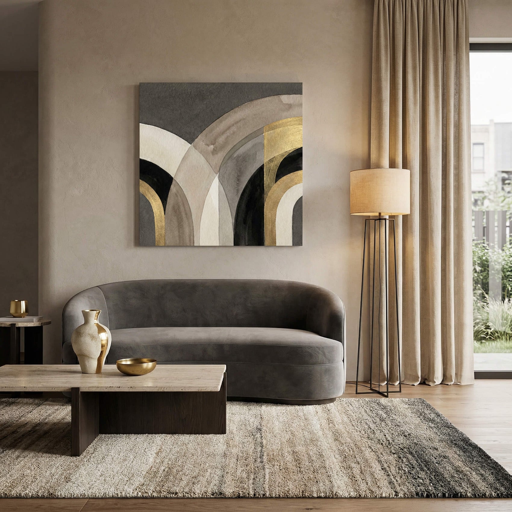 'Shadowed Curve' Canvas Print, 82 × 82cm