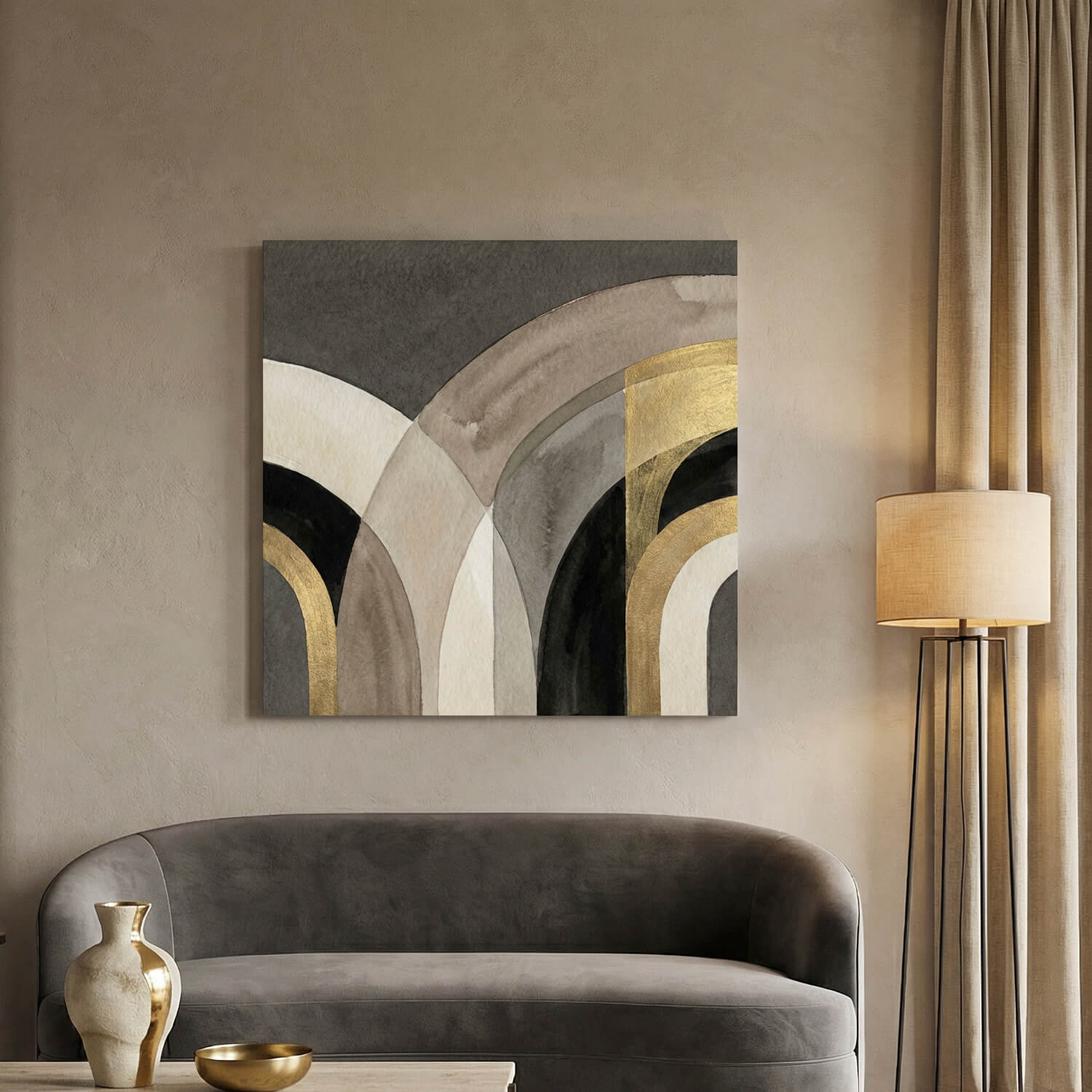 'Shadowed Curve' Canvas Print, 82 × 82cm