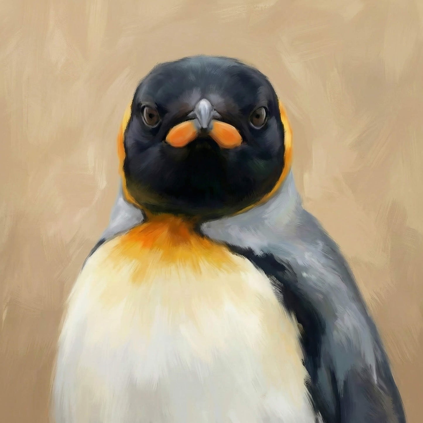 'Noble Penguin' Canvas Print, 82 × 82cm