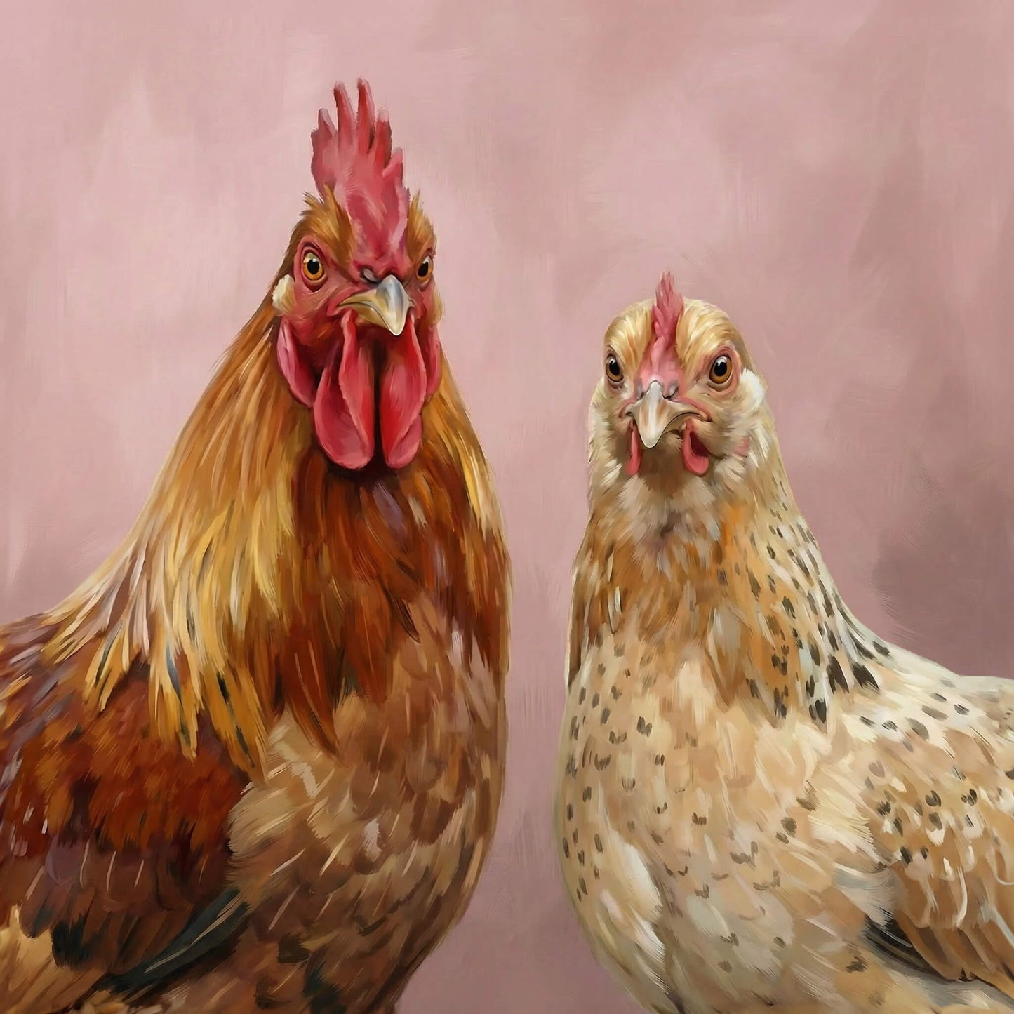 'The Farmyard Pair' Canvas Print, 82 × 82cm