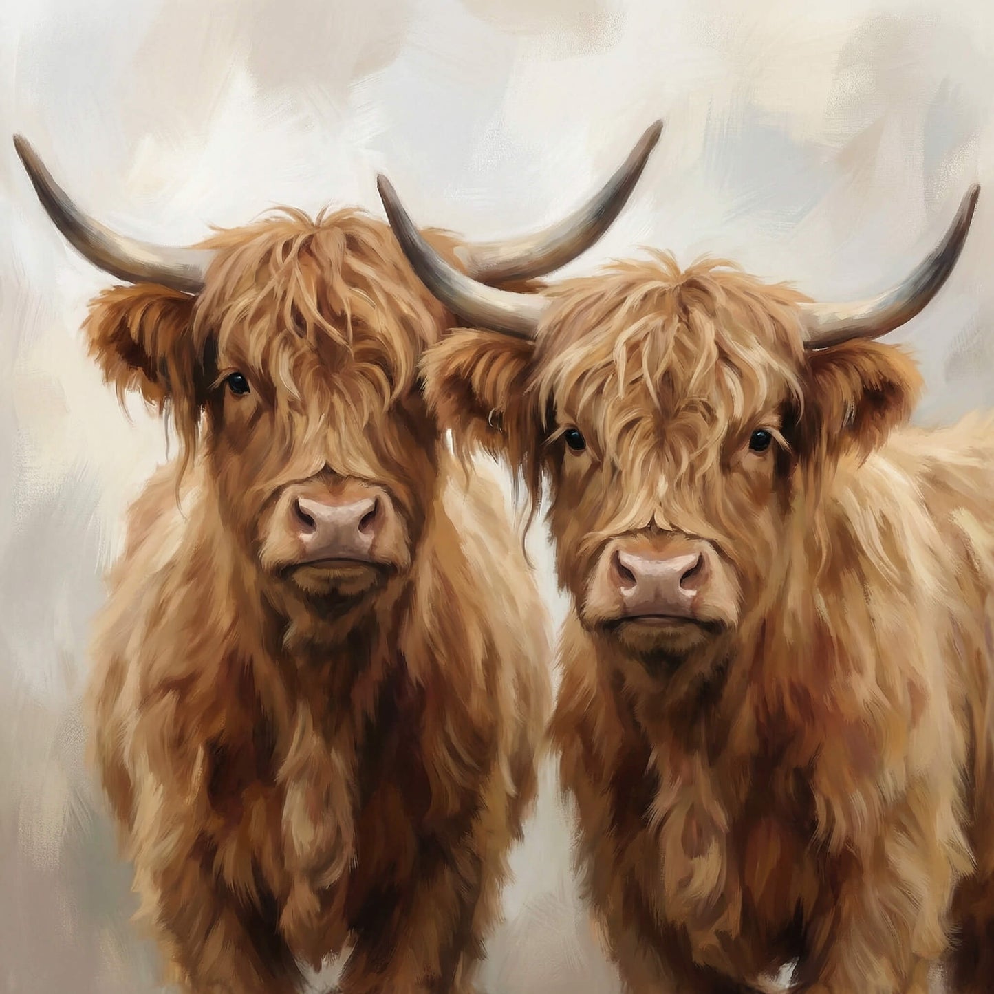 'Highland Companions' Canvas Print, 82 × 82cm