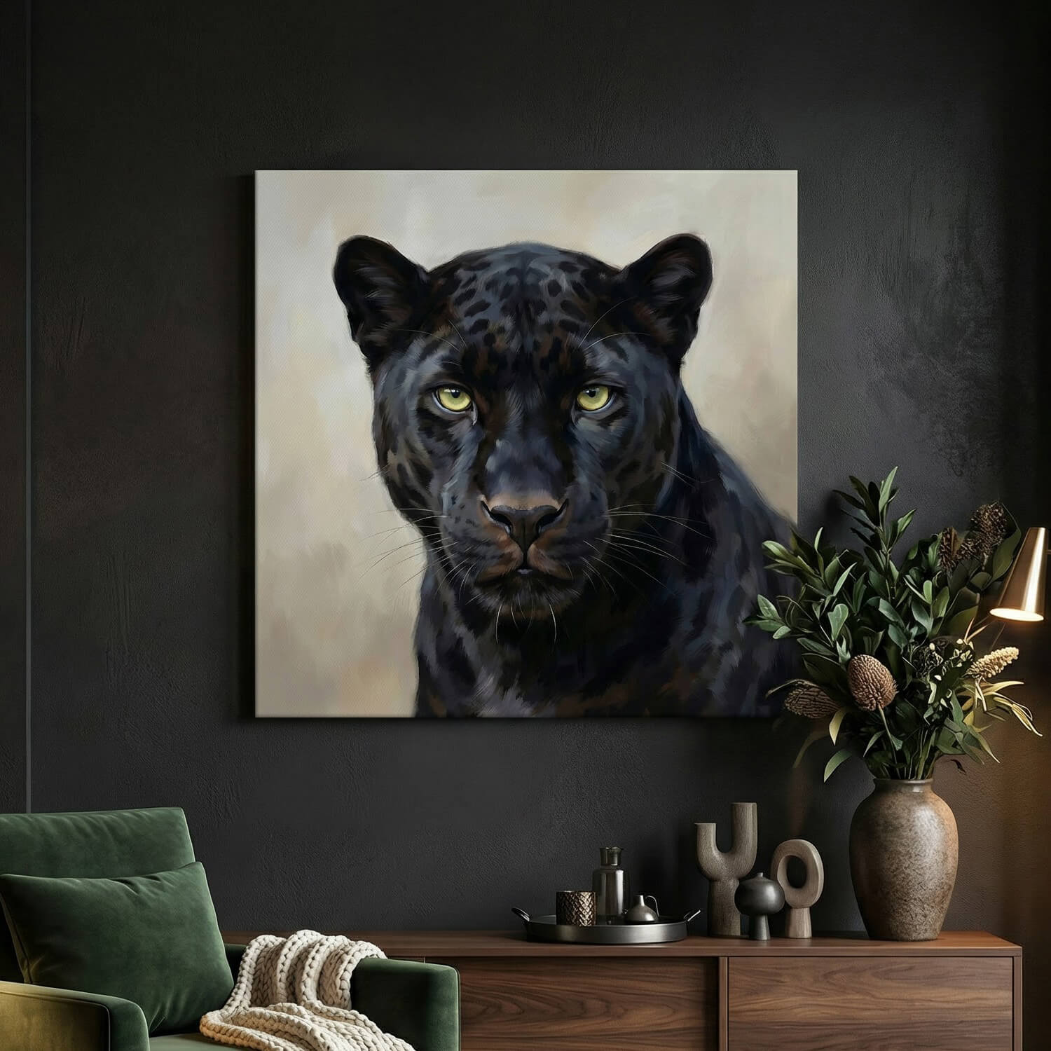 'The Black Panther' Canvas Print, 82 × 82cm