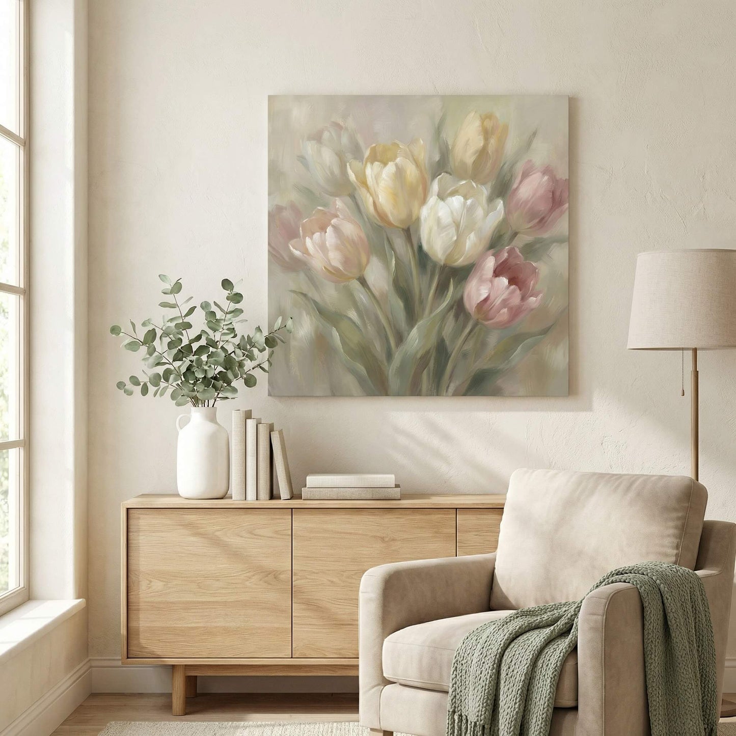 'Softly in Bloom' Canvas Print, 82 × 82cm