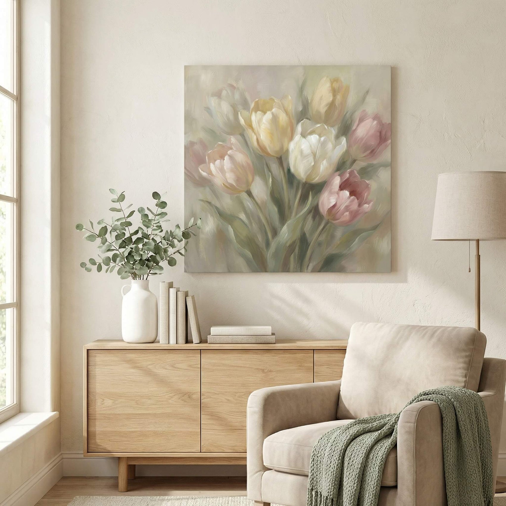 'Softly in Bloom' Canvas Print, 82 × 82cm