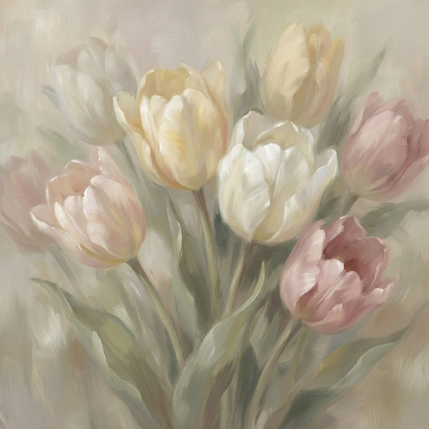 'Softly in Bloom' Canvas Print, 82 × 82cm