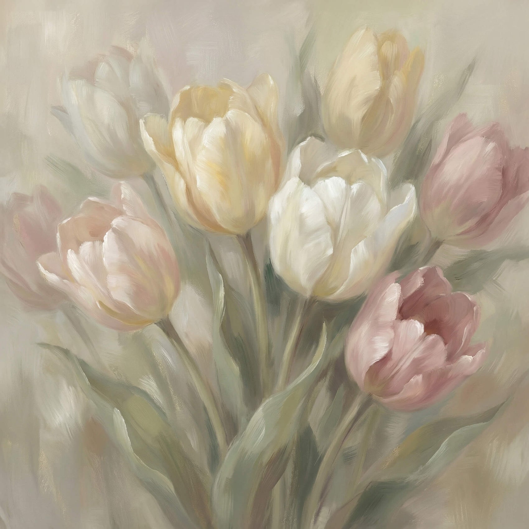 'Softly in Bloom' Canvas Print, 82 × 82cm