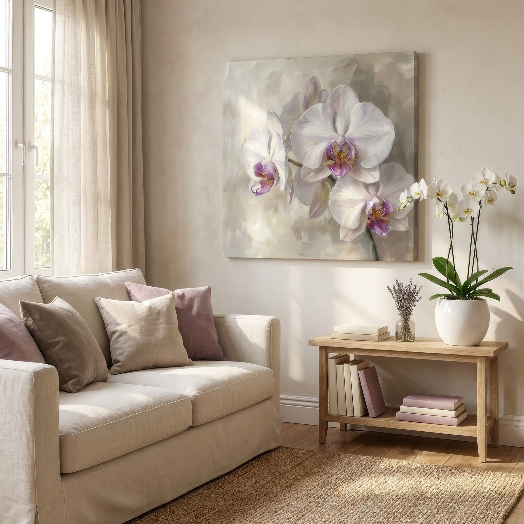 'Orchid Elegance' Canvas Print, 82 × 82cm