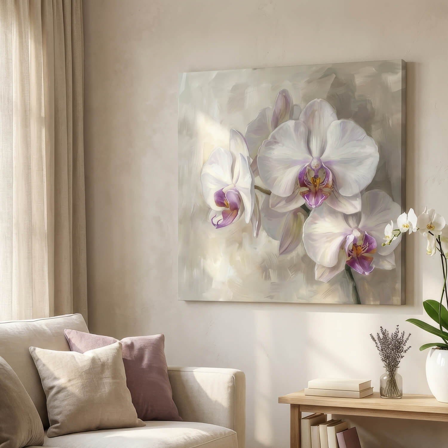 'Orchid Elegance' Canvas Print, 82 × 82cm