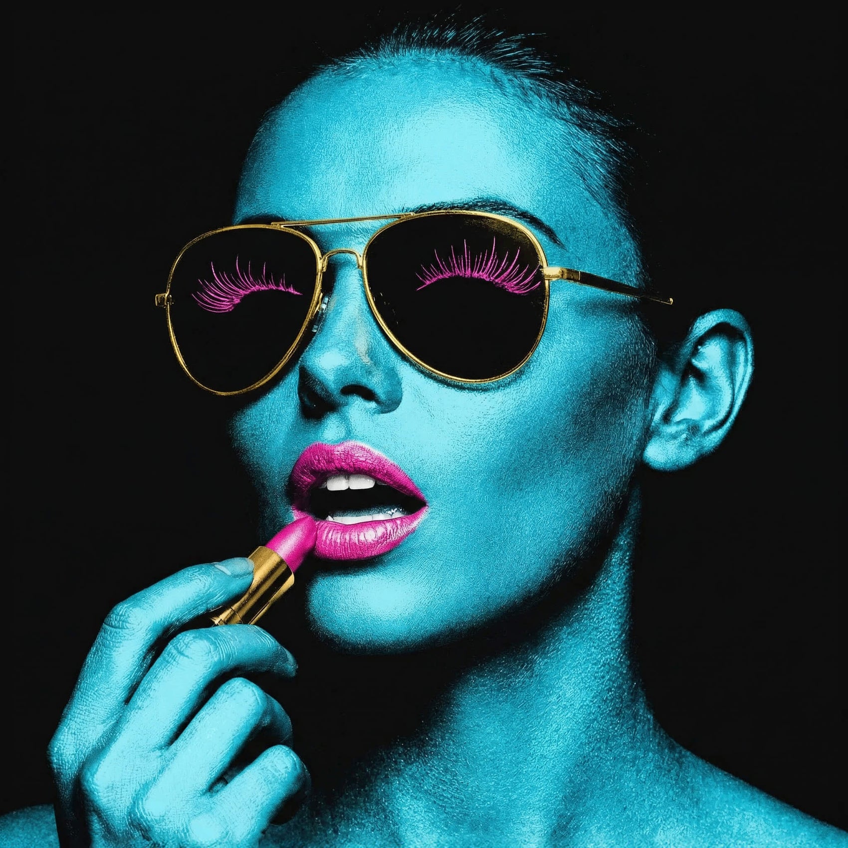 'Electric Muse' Canvas Print, 82 × 82cm