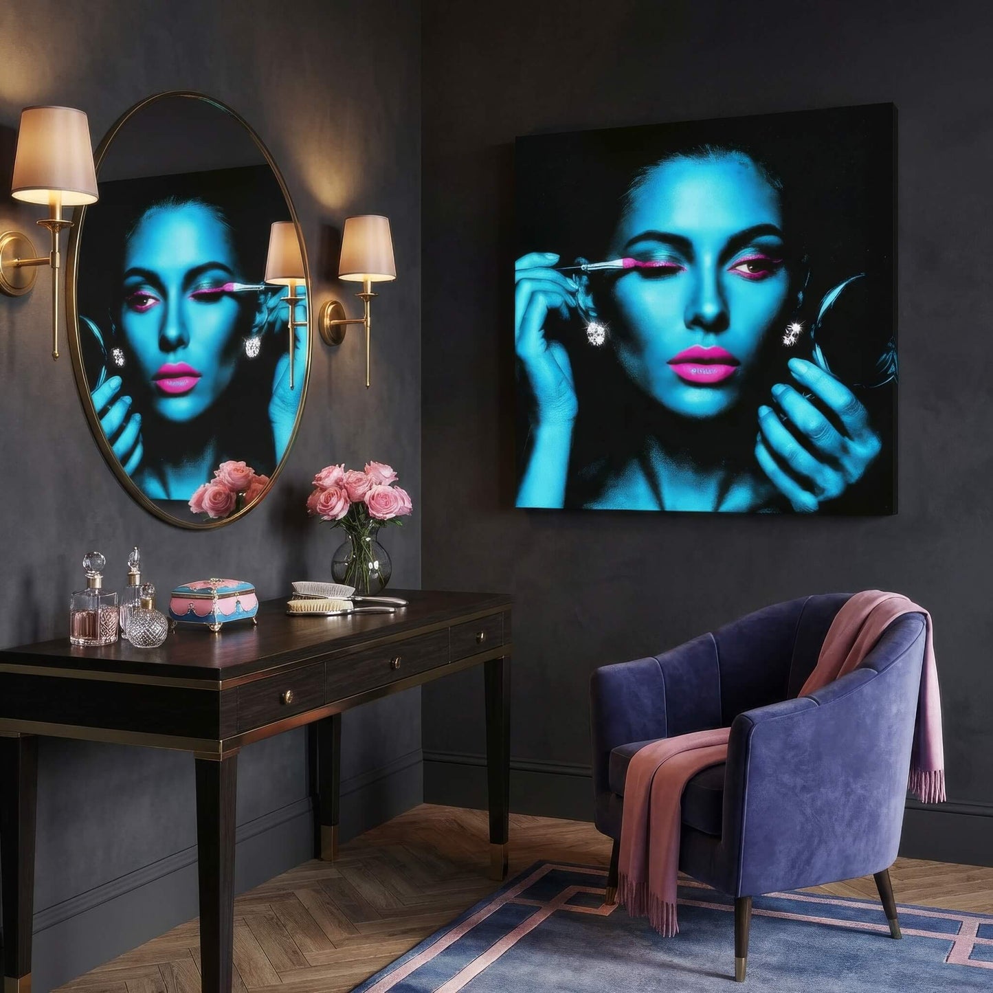 'Statement in Pink' Canvas Print, 82 × 82cm