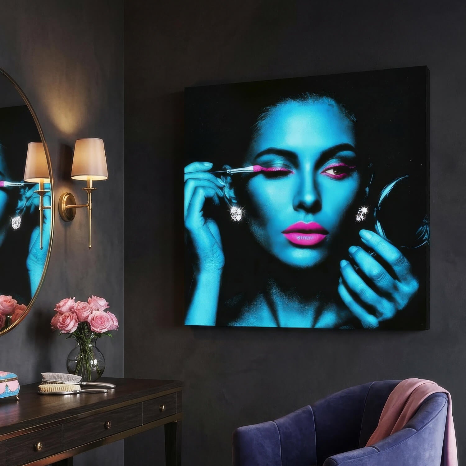 'Statement in Pink' Canvas Print, 82 × 82cm