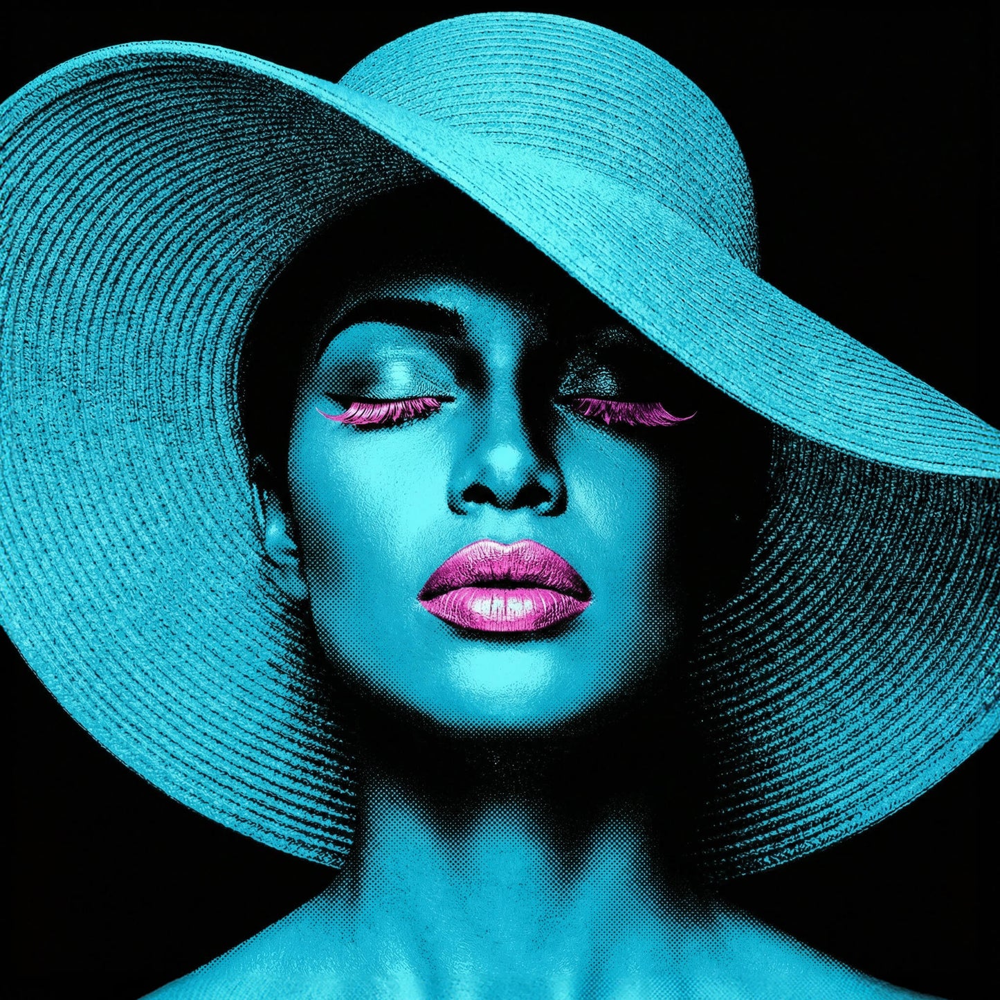 'The Teal Icon' Canvas Print, 82 × 82cm