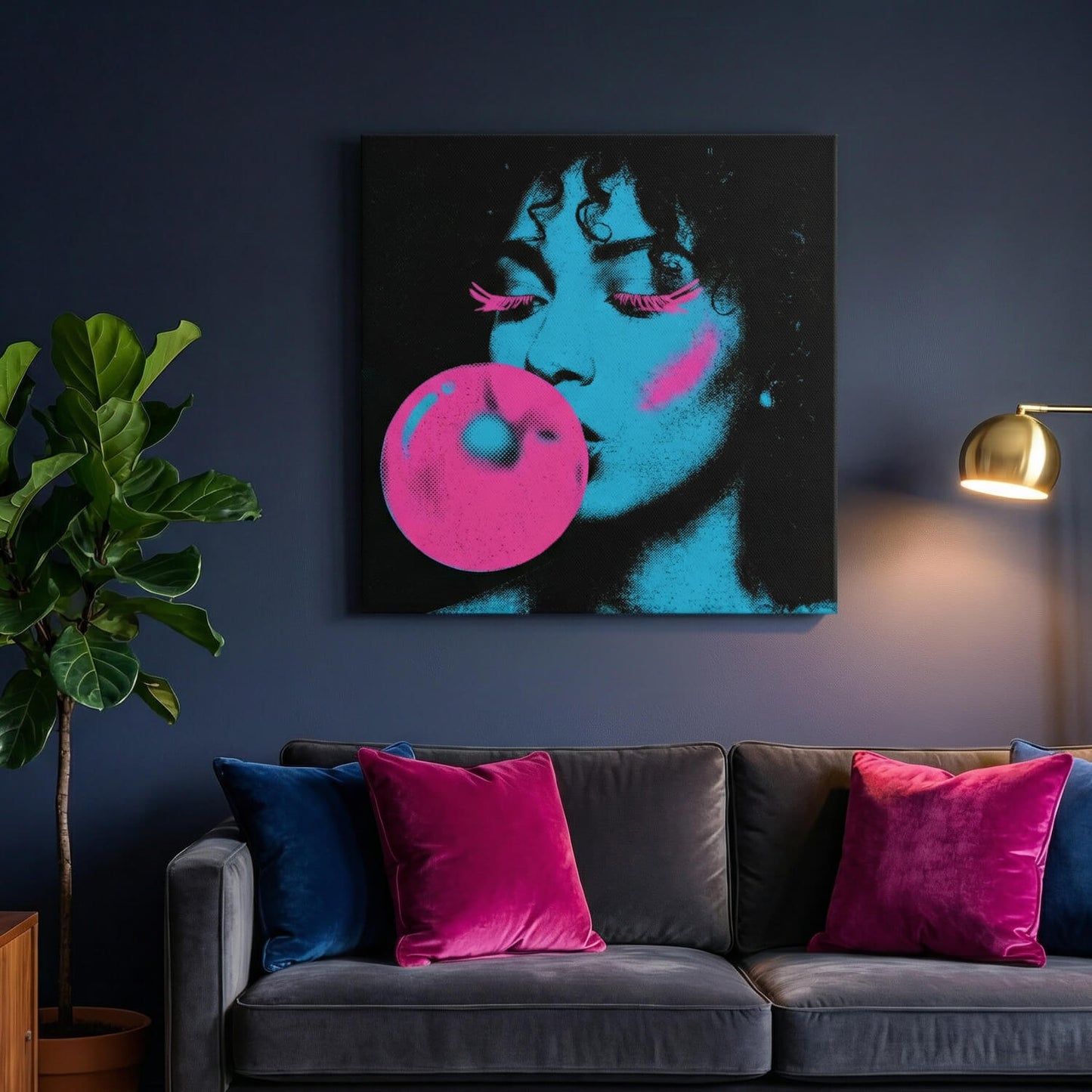 'Electric Bubble' Canvas Print, 82 × 82cm