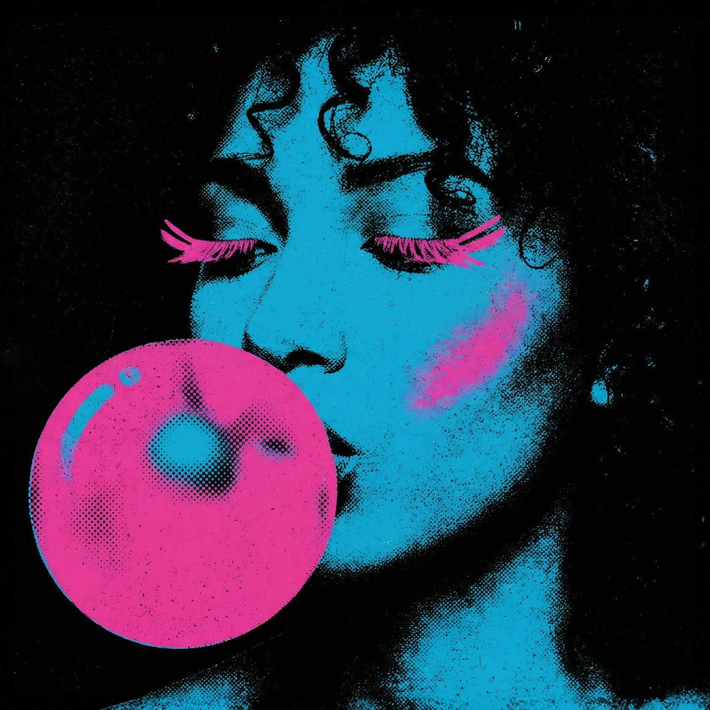 'Electric Bubble' Canvas Print, 82 × 82cm