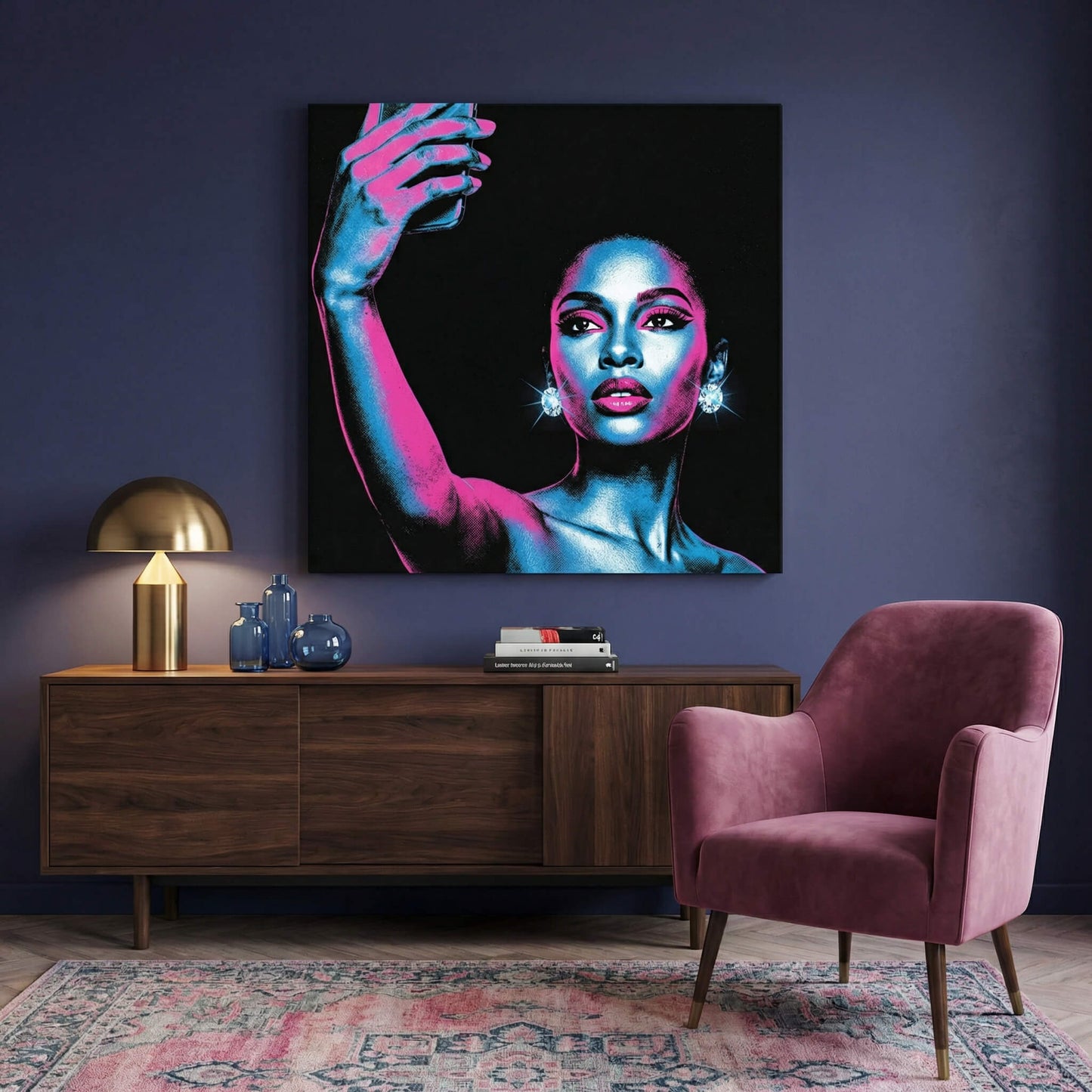 'The Neon Moment' Canvas Print, 82 × 82cm
