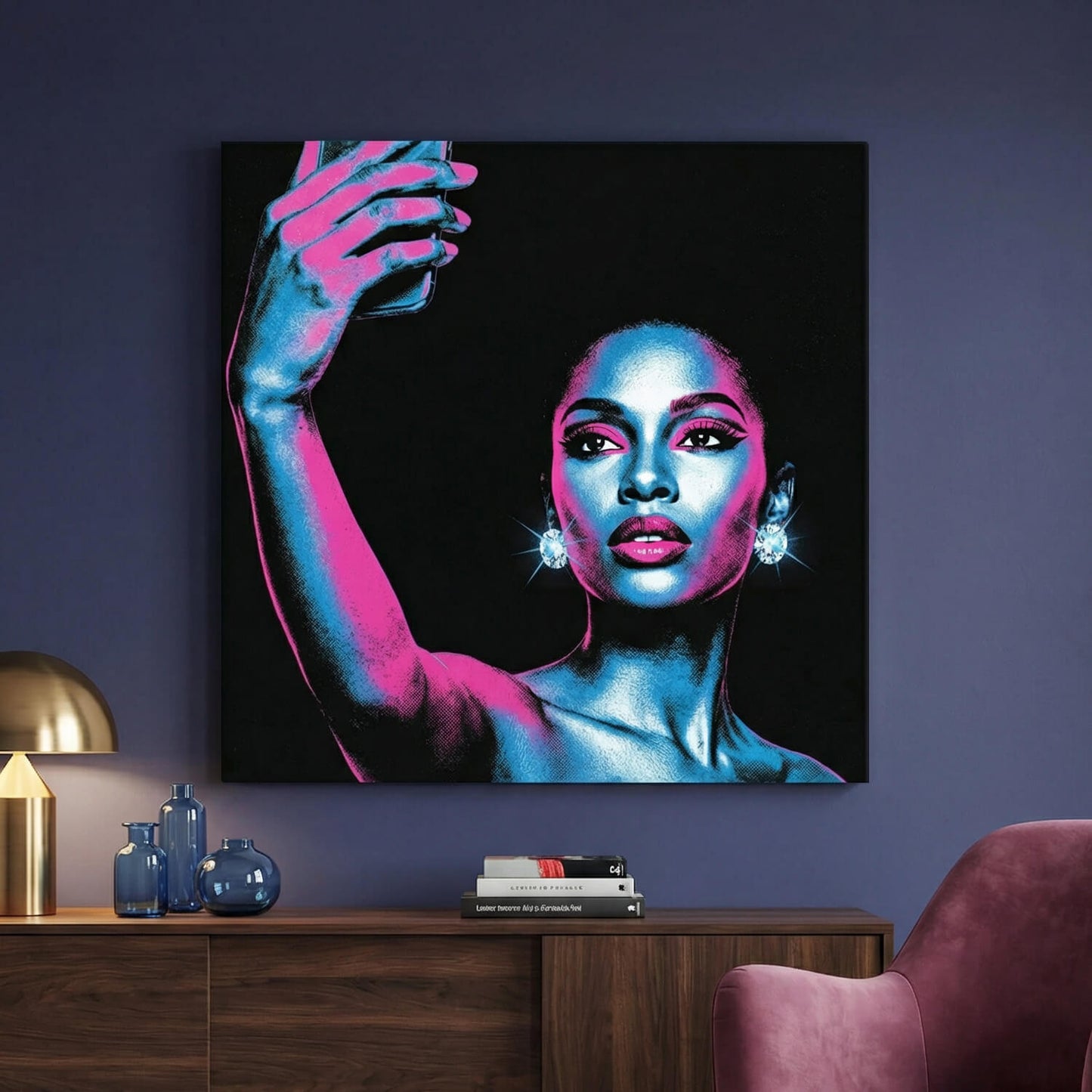 'The Neon Moment' Canvas Print, 82 × 82cm