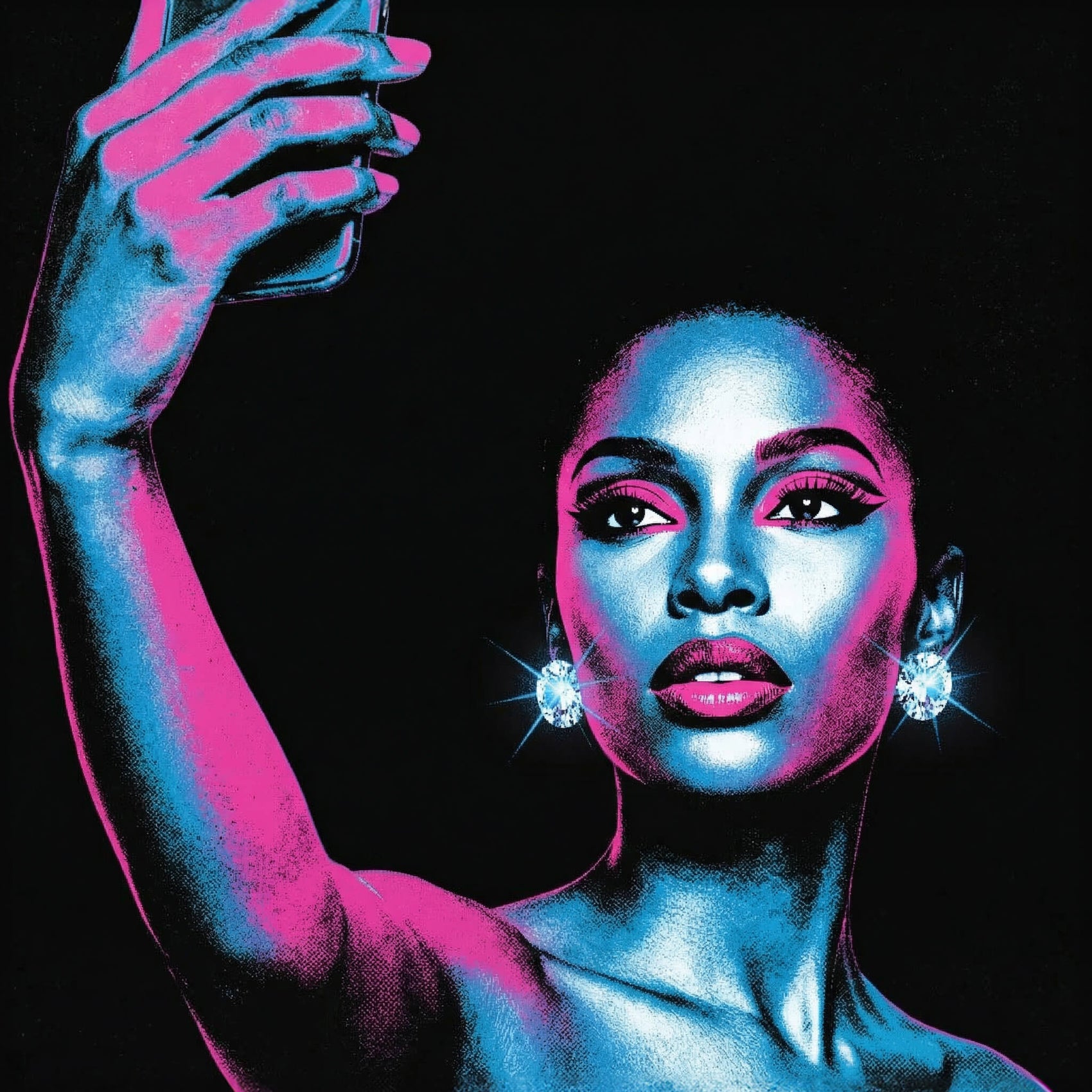 'The Neon Moment' Canvas Print, 82 × 82cm