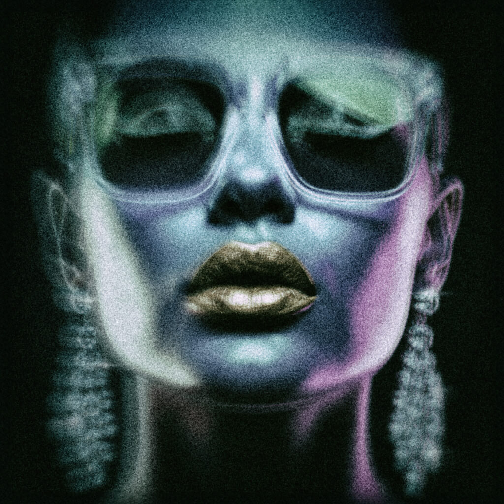 'Noir Radiance' Canvas Print, 82 × 82cm
