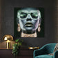 'Noir in Emerald' Canvas Print, 82 × 82cm