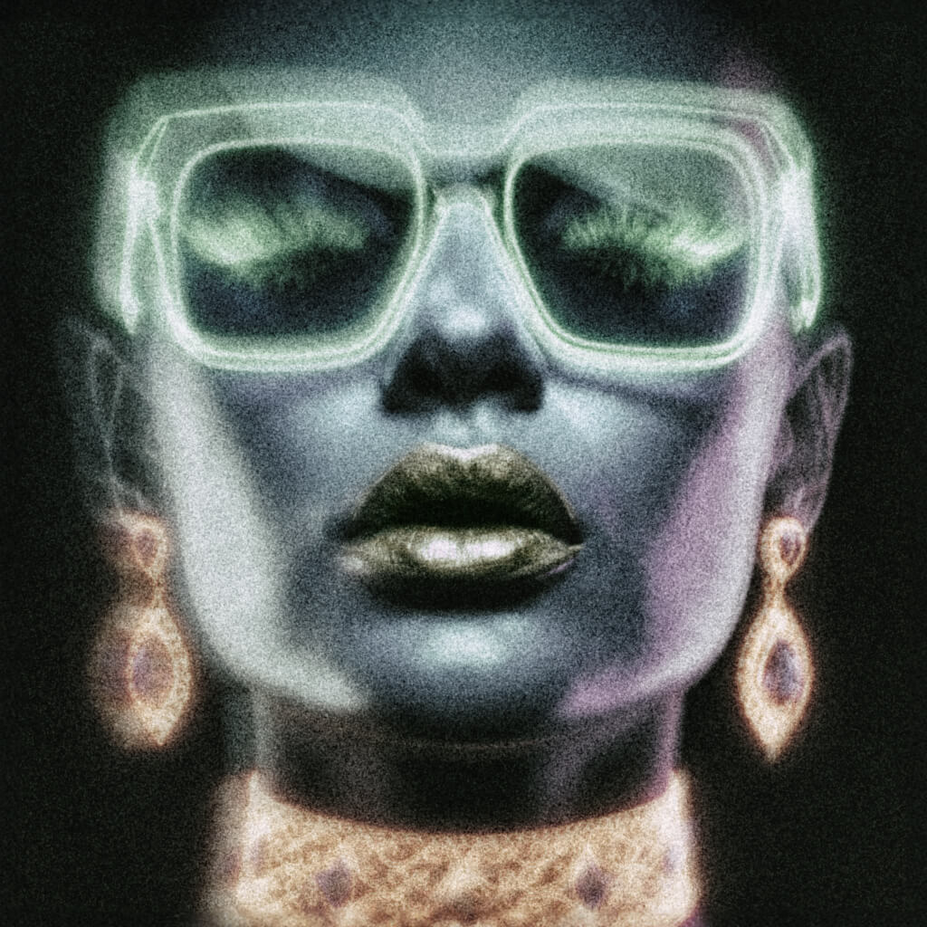 'Noir in Emerald' Canvas Print, 82 × 82cm