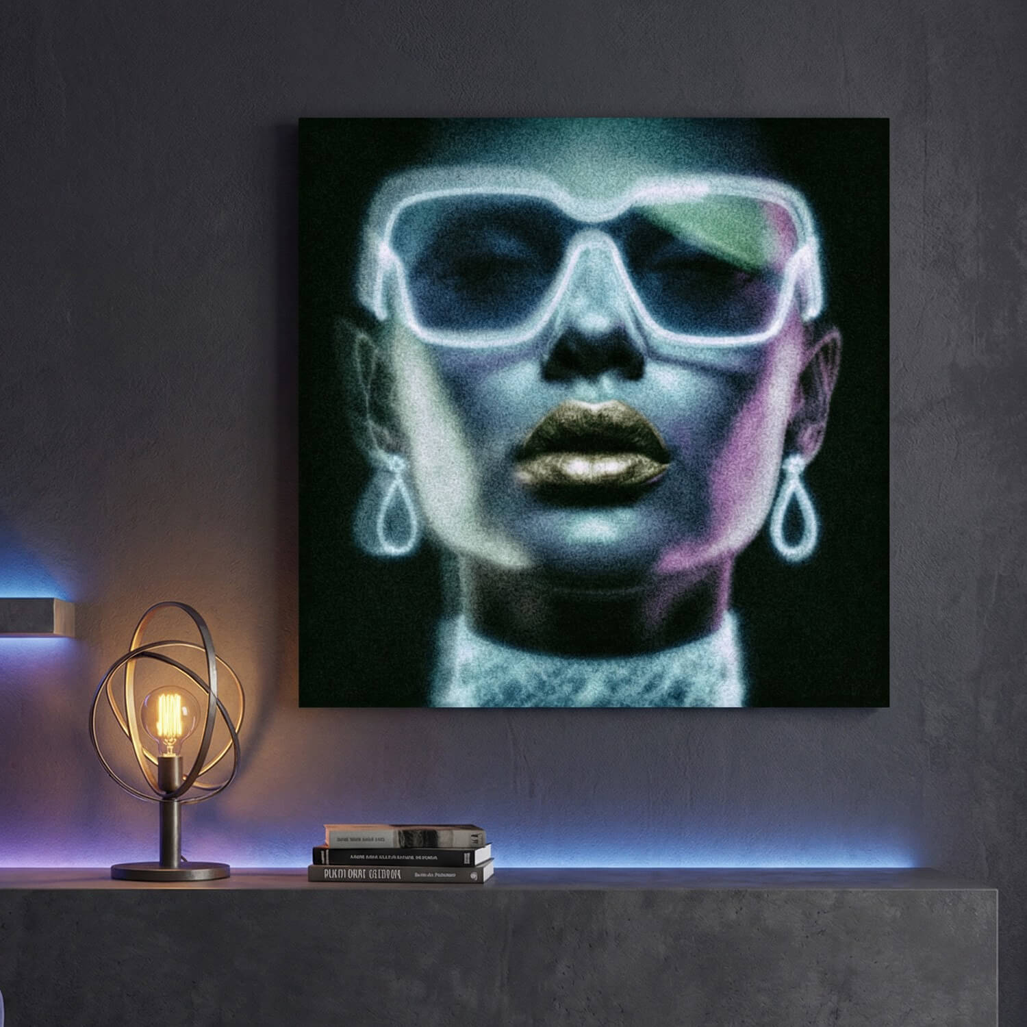 'Illuminated Noir' Canvas Print, 82 × 82cm