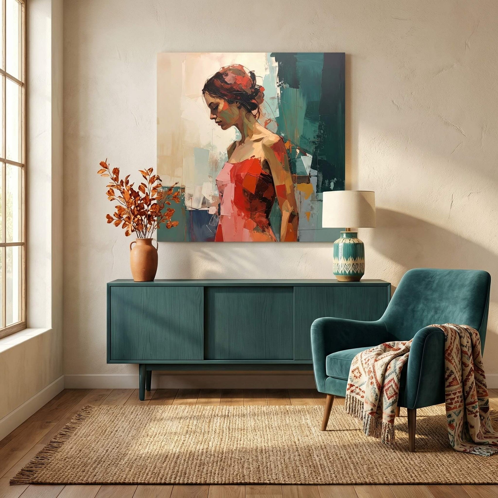 'Silent Poise' Canvas Print, 82 × 82cm