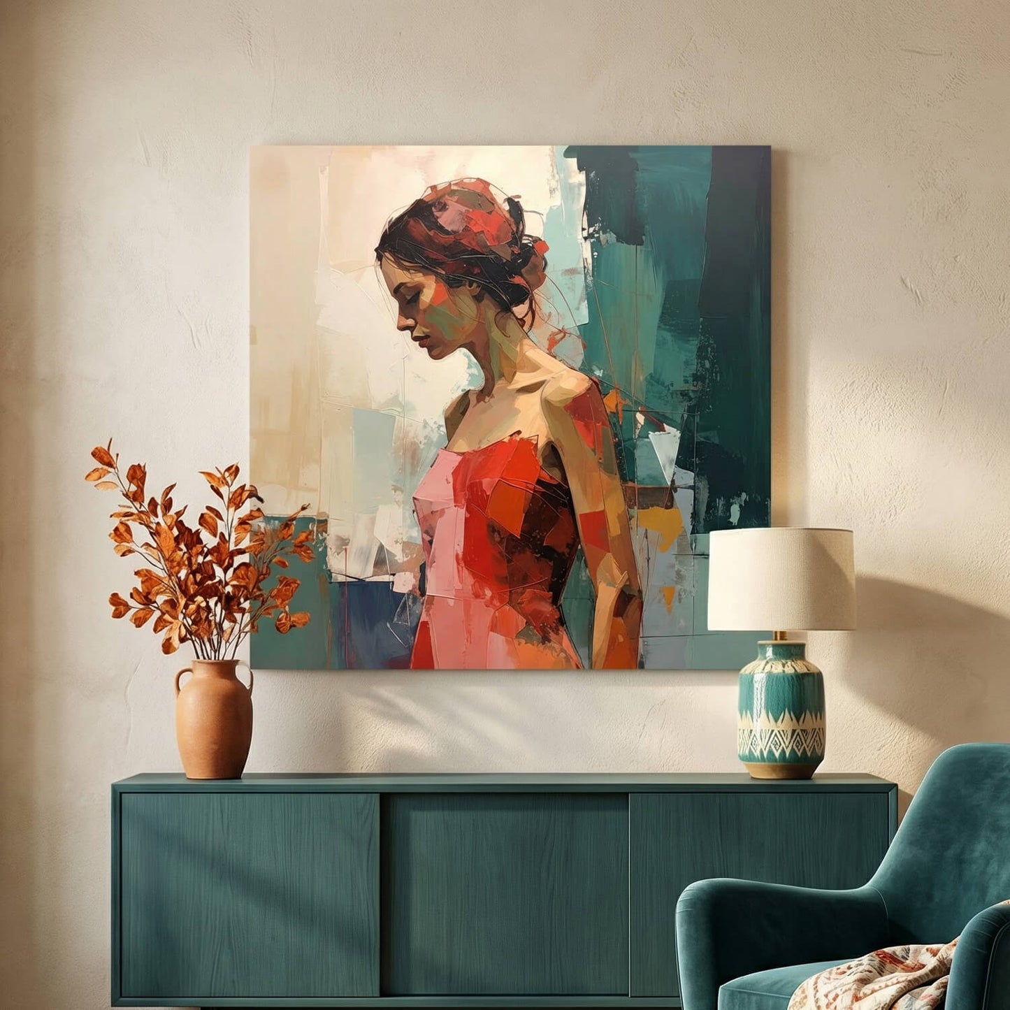 'Silent Poise' Canvas Print, 82 × 82cm