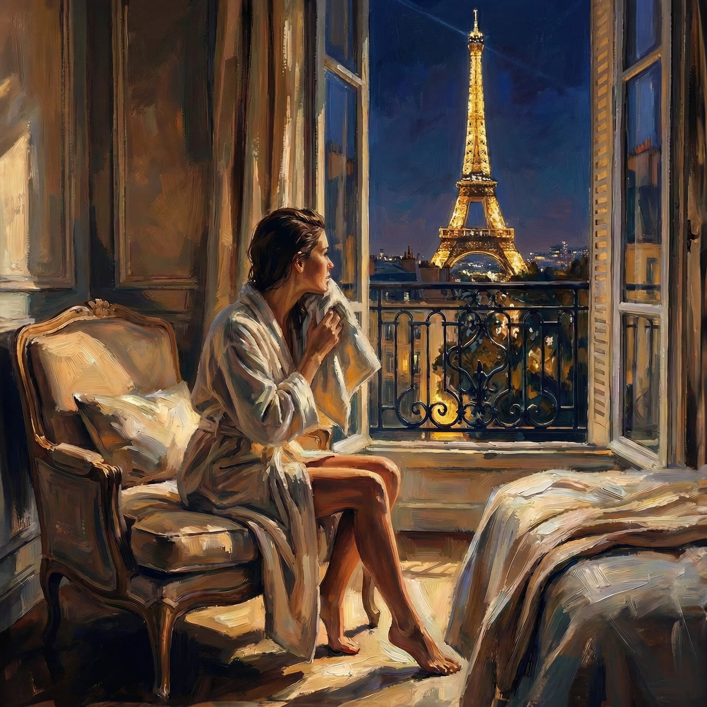 'Evening in Paris' Canvas Print, 82 × 82cm