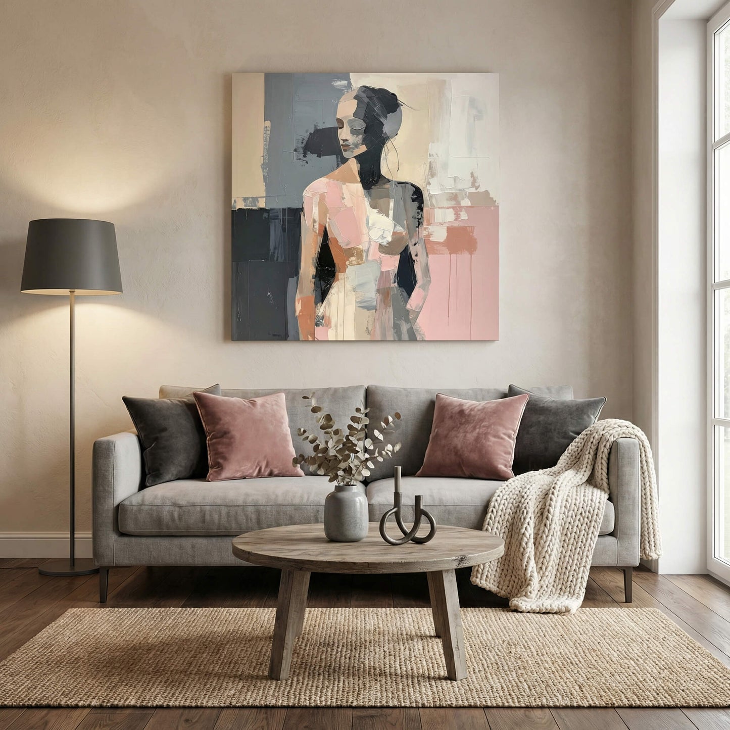 'Poised in Pink' Canvas Print, 82 × 82cm