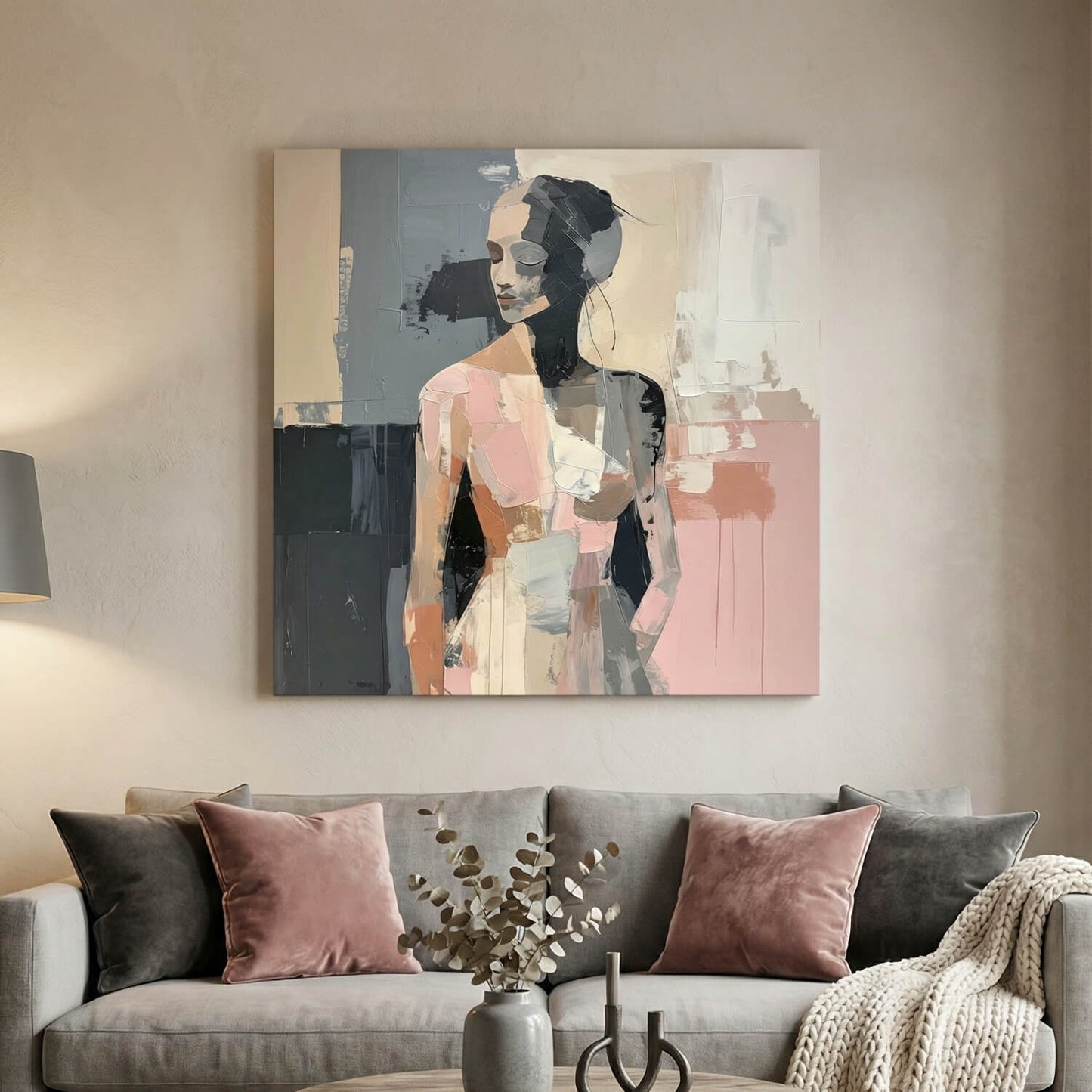 'Poised in Pink' Canvas Print, 82 × 82cm