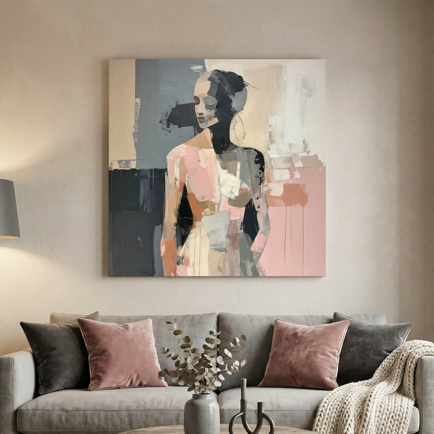 'Poised in Pink' Canvas Print, 82 × 82cm
