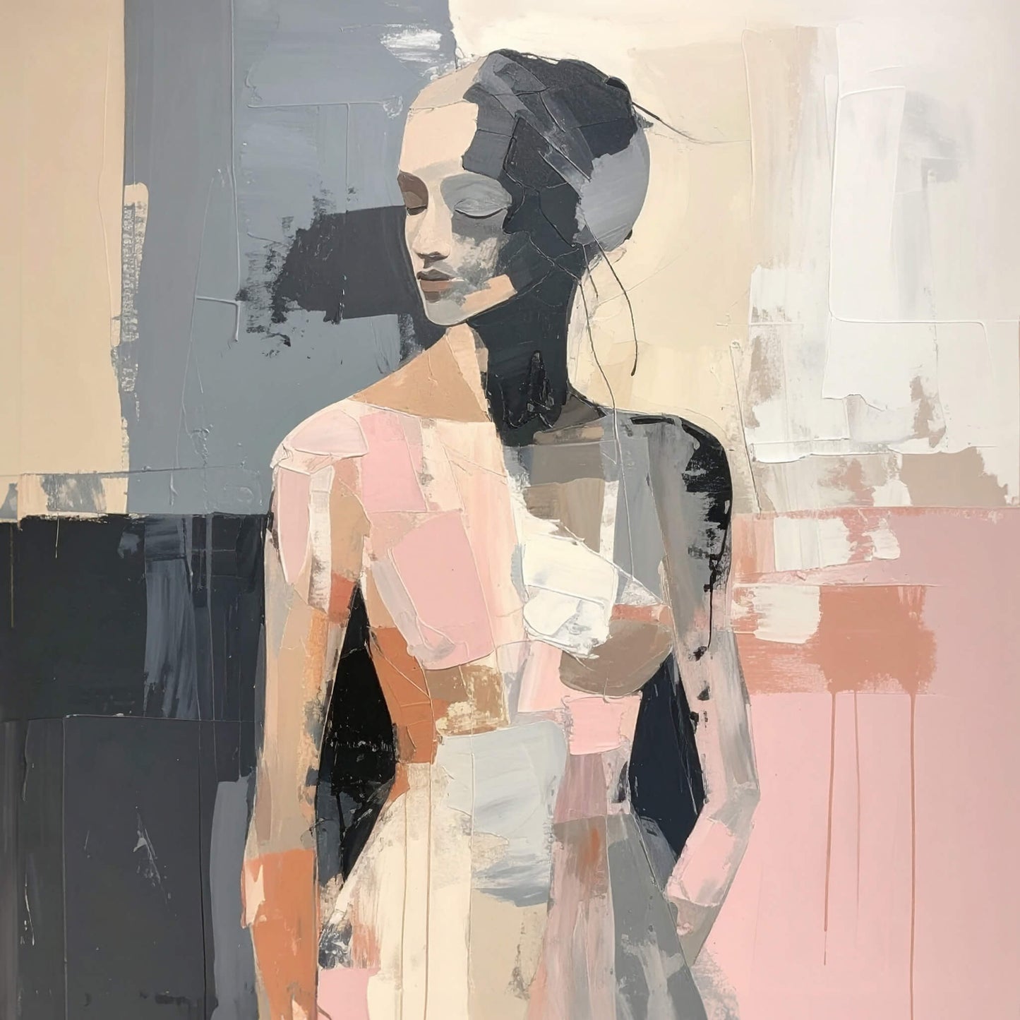 'Poised in Pink' Canvas Print, 82 × 82cm