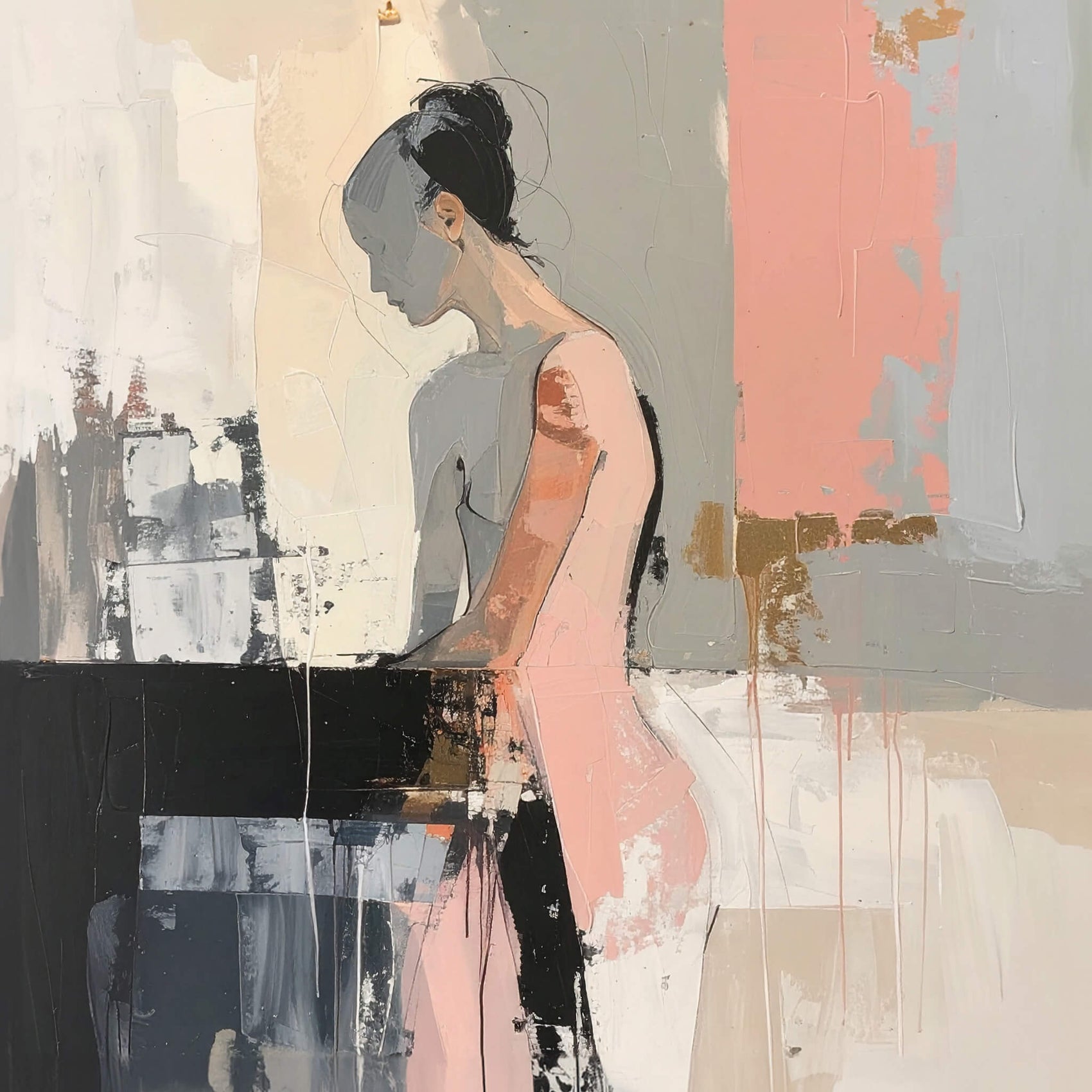 'Hushed Form' Canvas Print, 82 × 82cm
