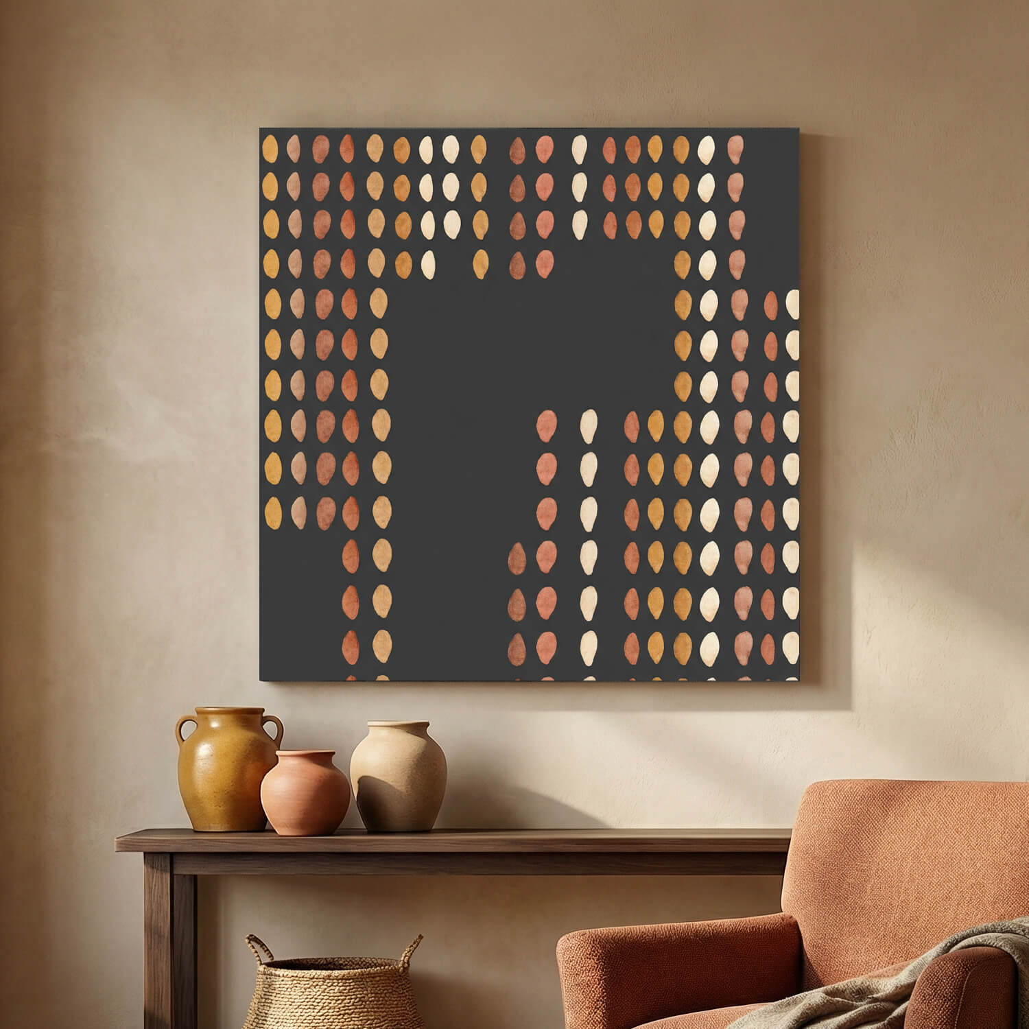 'Harvest Dots' Canvas Print, 82 × 82cm