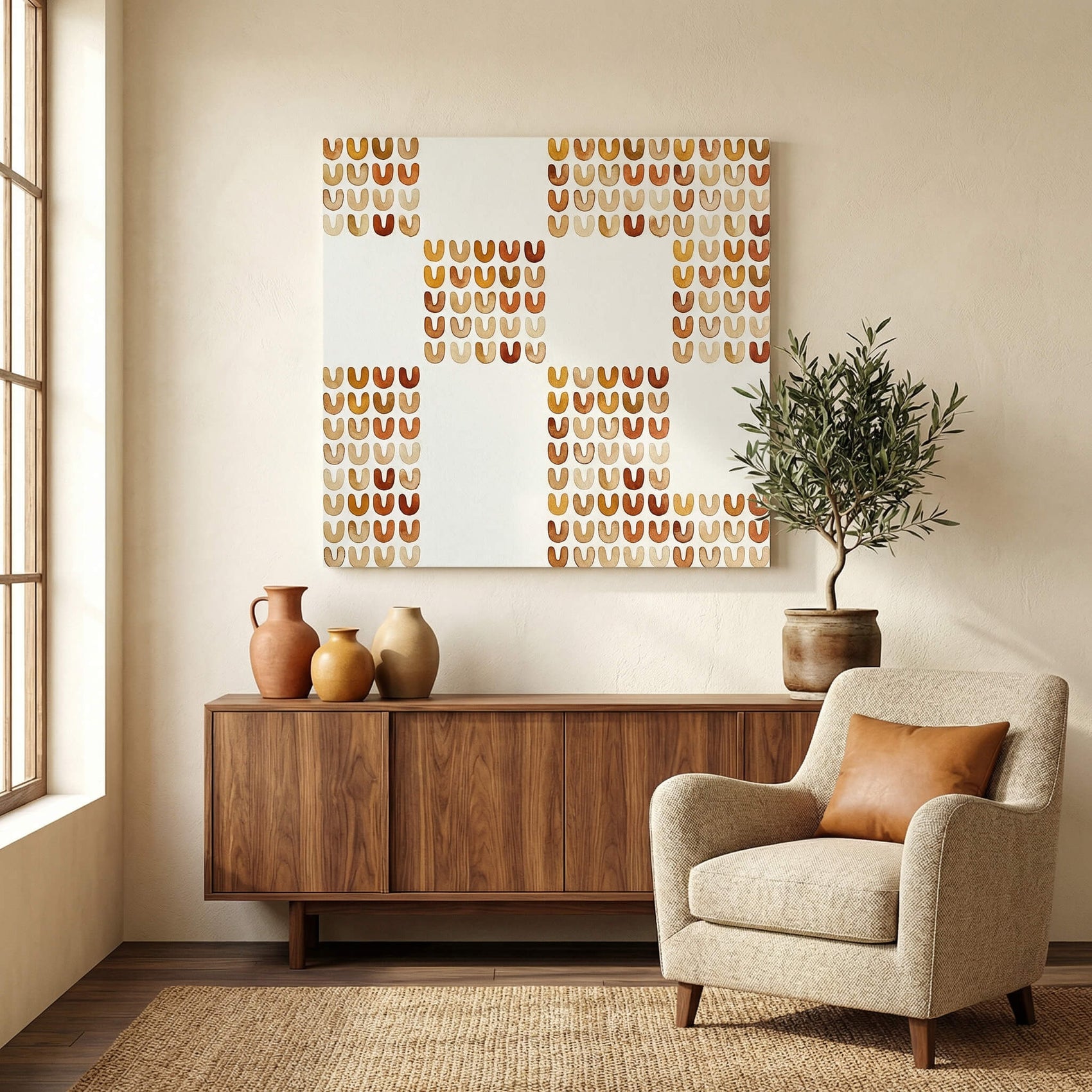 'Rustic Geometry' Canvas Print, 82 × 82cm