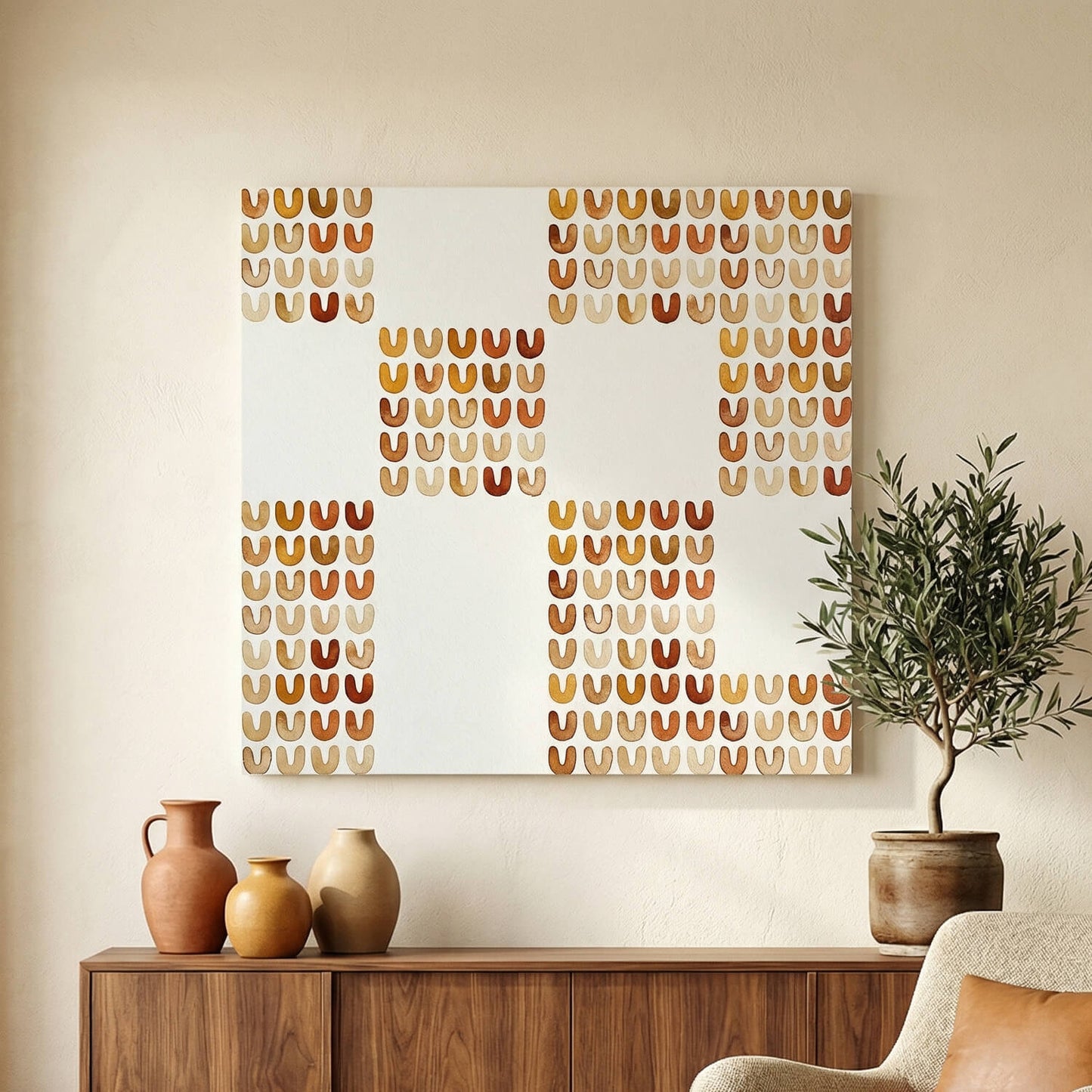 'Rustic Geometry' Canvas Print, 82 × 82cm