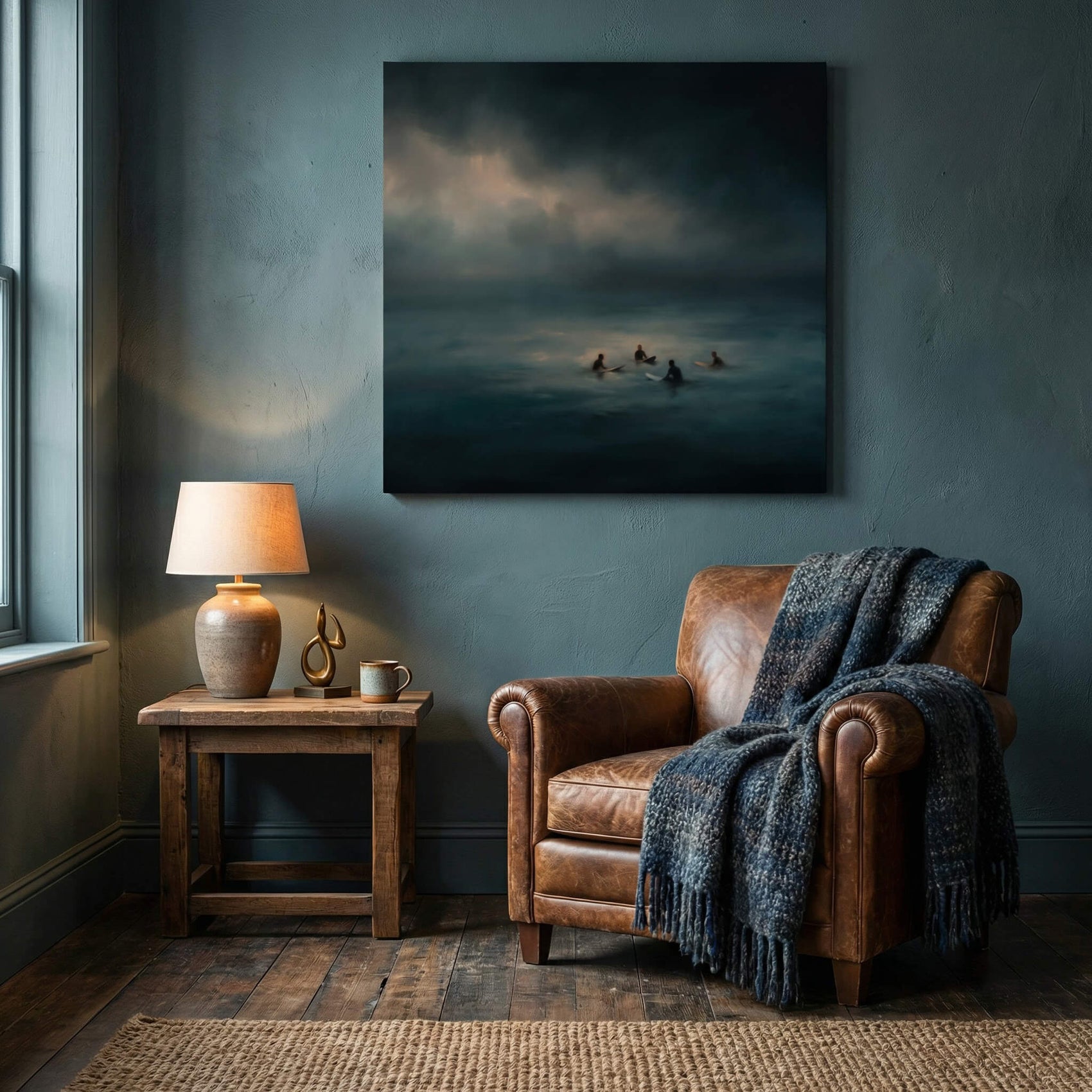 'Waiting for the Wave' Canvas Print, 82 × 82cm