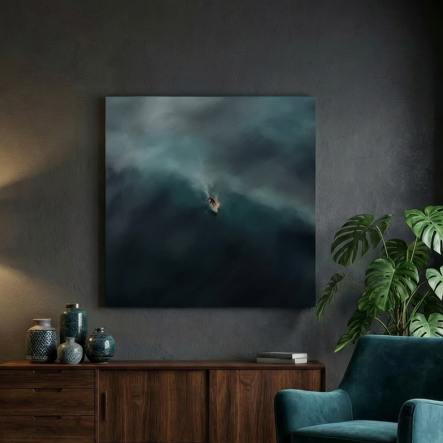 'Lone Rider' Canvas Print, 82 × 82cm
