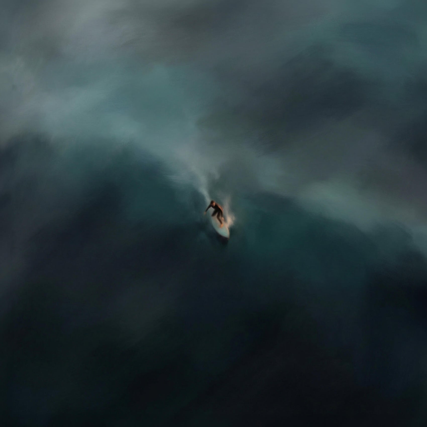 'Lone Rider' Canvas Print, 82 × 82cm